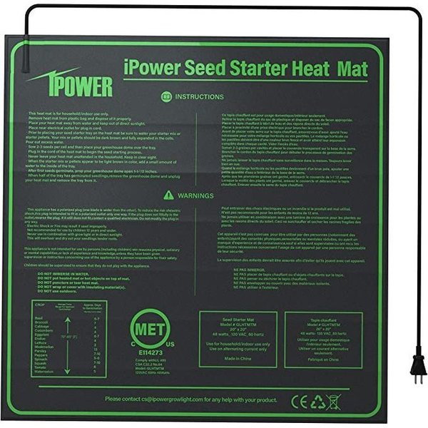 Ipower Seedling Heat Mat 20" x 20" Warm Hydroponic Heating Pad GLHTMTM